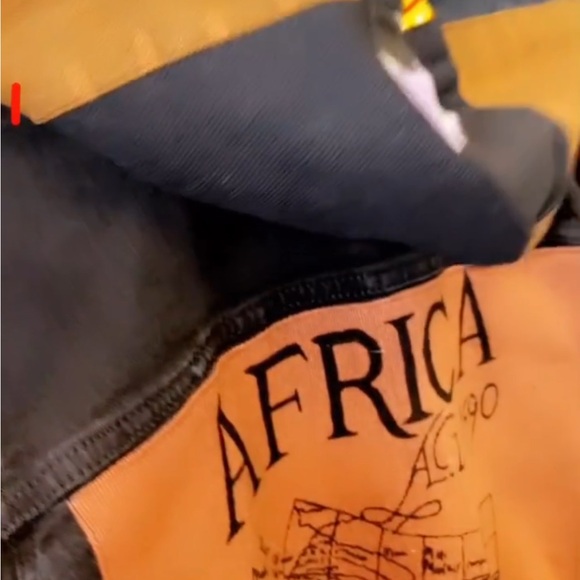 Men's Orange and Black Africa Map Field Jacket - Picture 3 of 3